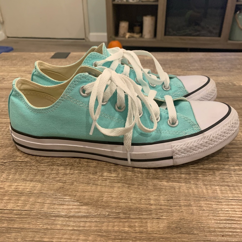 Turquoise converse sneakers